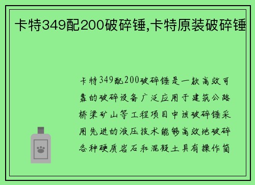 卡特349配200破碎锤,卡特原装破碎锤