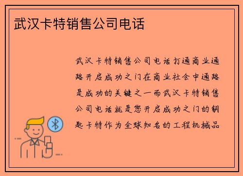 武汉卡特销售公司电话